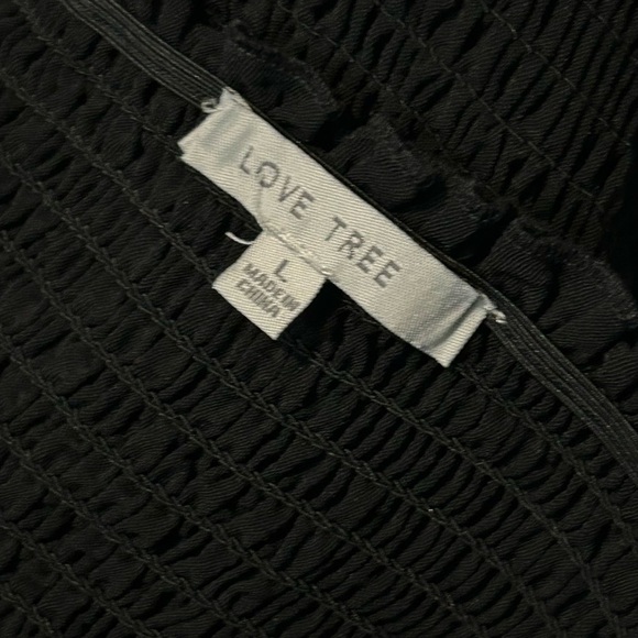 Love Tree Black Ribbed Ruched Mini Dress Size Large - Picture 4 of 5